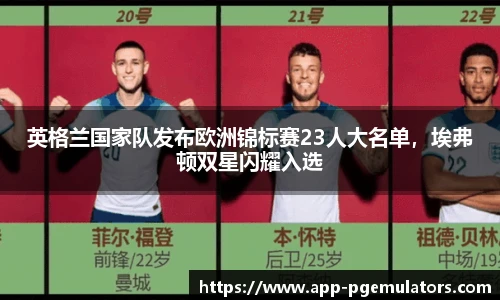 英格兰国家队发布欧洲锦标赛23人大名单，埃弗顿双星闪耀入选